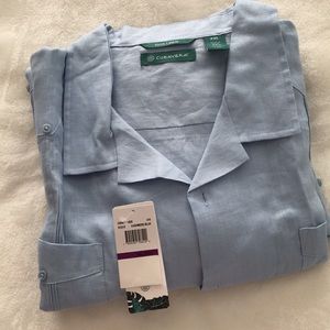 NWT Cubavera linen short sleeve shirt